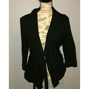 Loft black cardigan with tie size medium